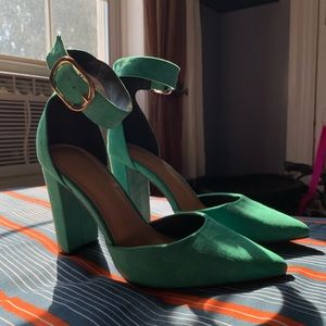 Green Closed-Toed Heels